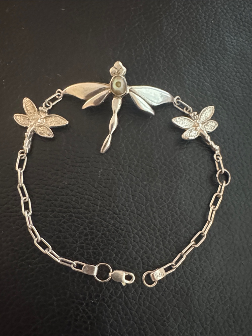 Artisan Sterling Silver Dragonfly Bracelet Adjustable